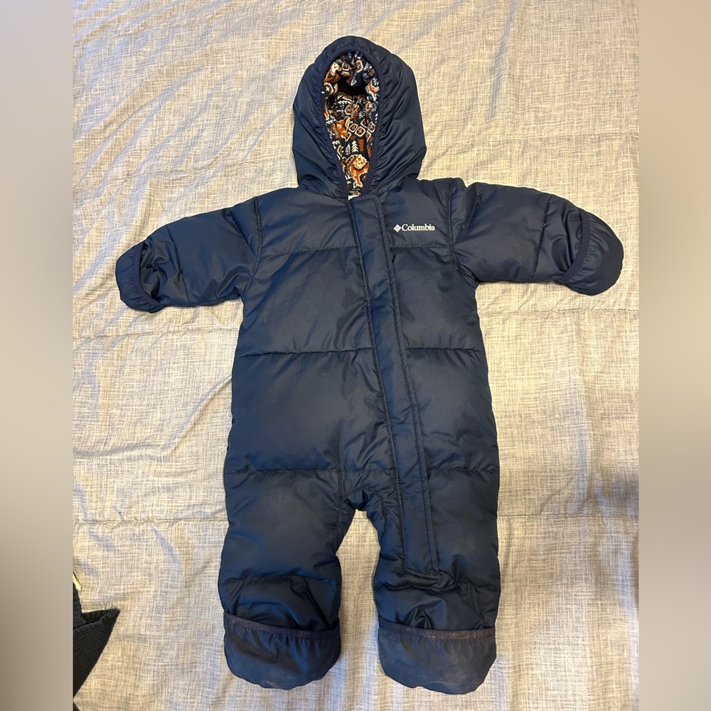 Columbia Navy Blue Infant Puffer Snowsuit